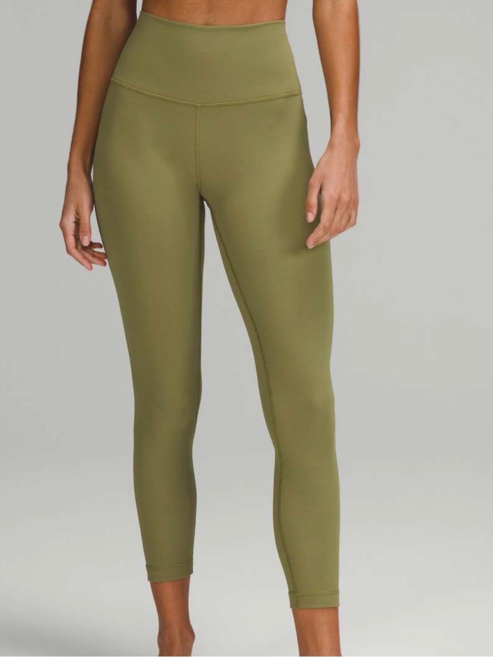 Lululemon Wunder Under Hi-Rise Olive Green Active Leggings 25” size 6